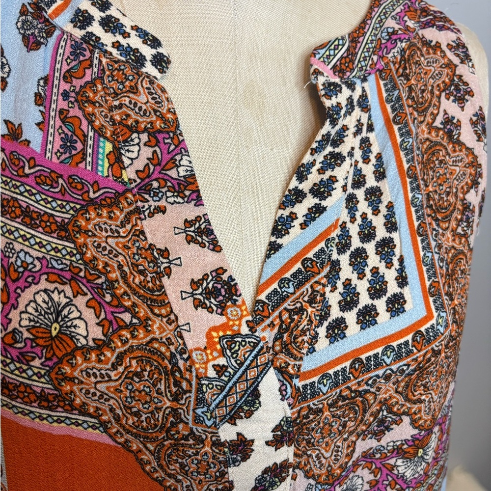 Women's Patchwork Sleeveless Blouse Small - Picture 5 of 8